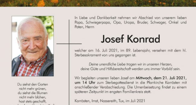 HFM Josef Konrad verstorben